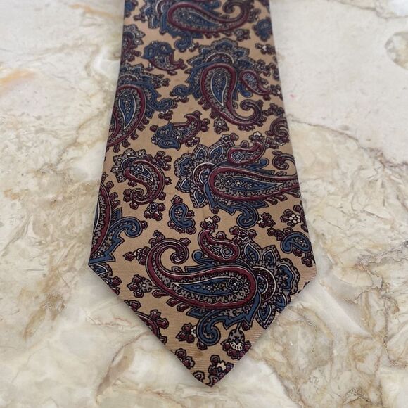 John Comfort London England Silk Paisley Tie - Picture 2 of 7